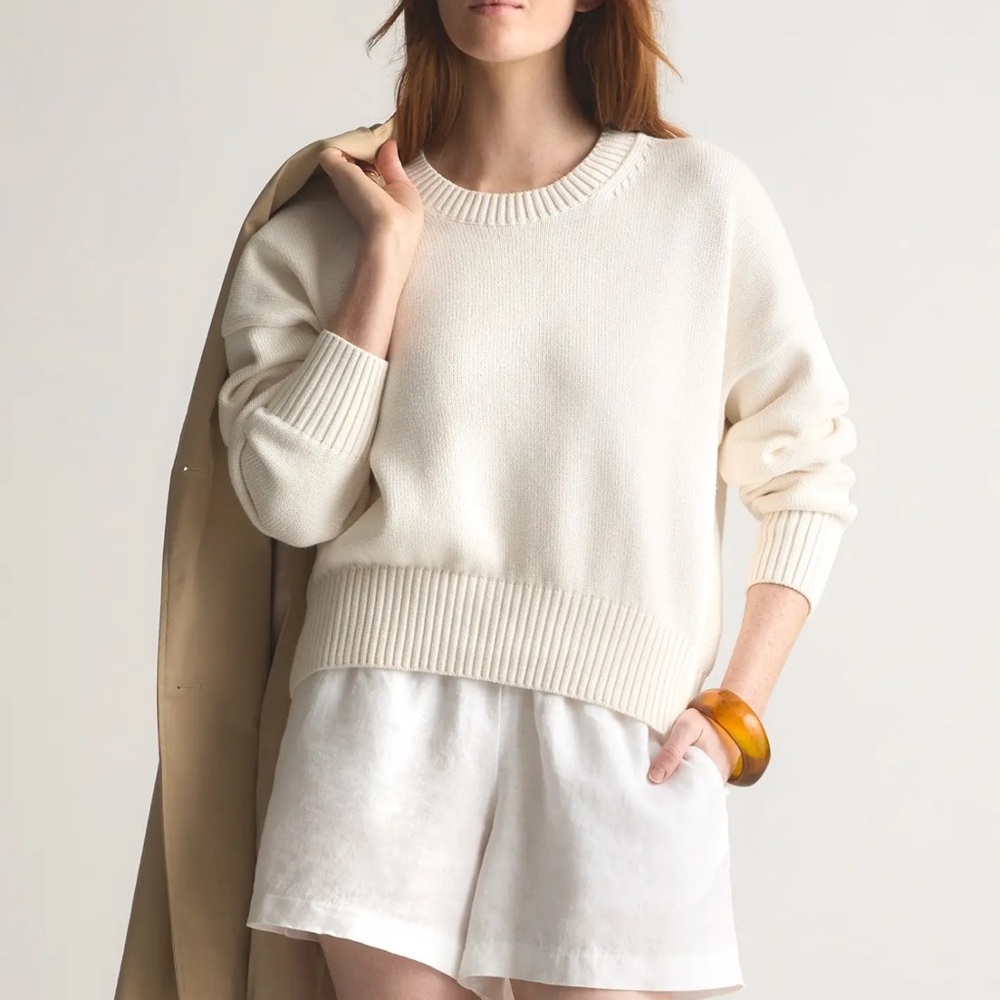 Quince 100% organic cotton boyfriend crew sweater XL NWT